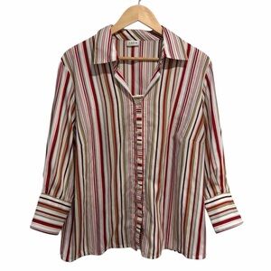2/$40 Lucia Women’s Striped Button-Up Blouse